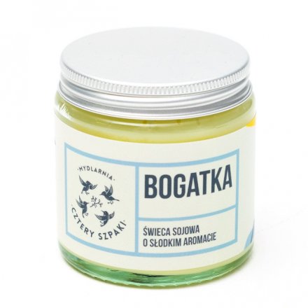 Świeca sojowa "Bogatka" o słodkim aromacie 100g