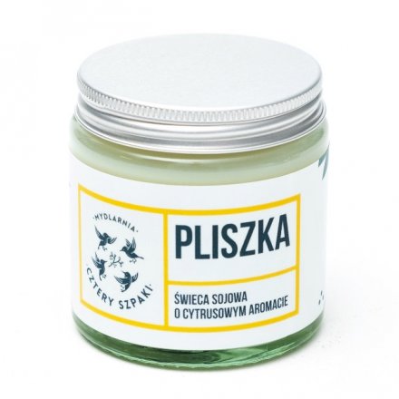 Świeca sojowa "Pliszka" o cytrusowym aromacie 100g