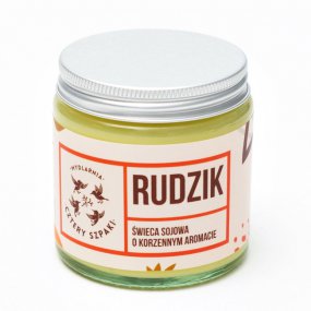 Świeca sojowa "Rudzik" o korzennym aromacie 100g