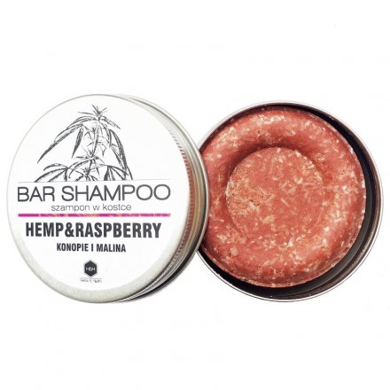 Szampon w kostce "Konopie i Malina" puszka 55g